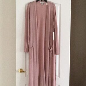 RACHEL ZOE Linen blend Soft Pink Knit Cardigan - size L